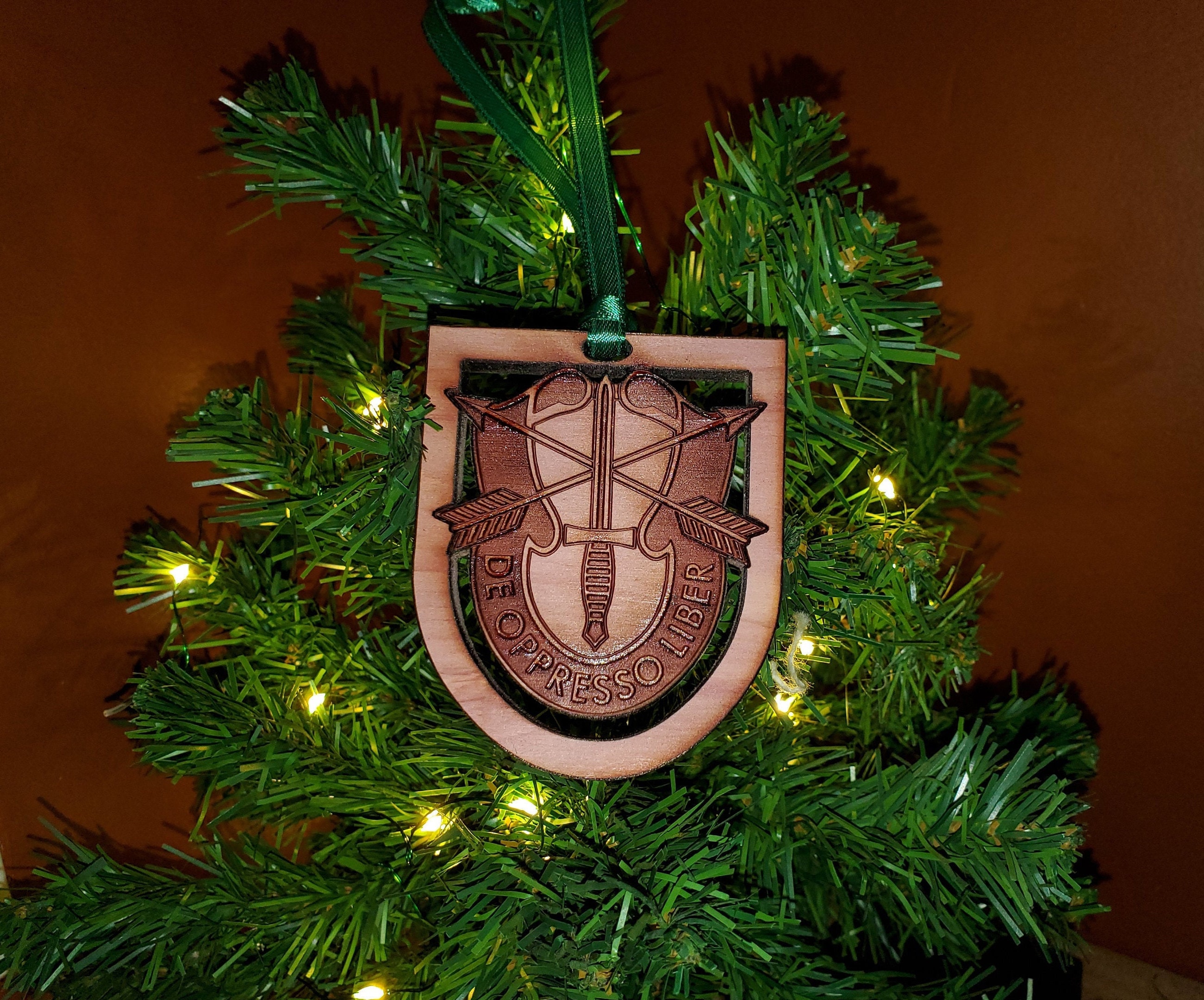 US Army Special Forces Christmas Ornament (cedar or Aspen) Etsy