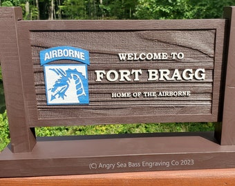 Fort Bragg 18th Airborne Corps desktop sign