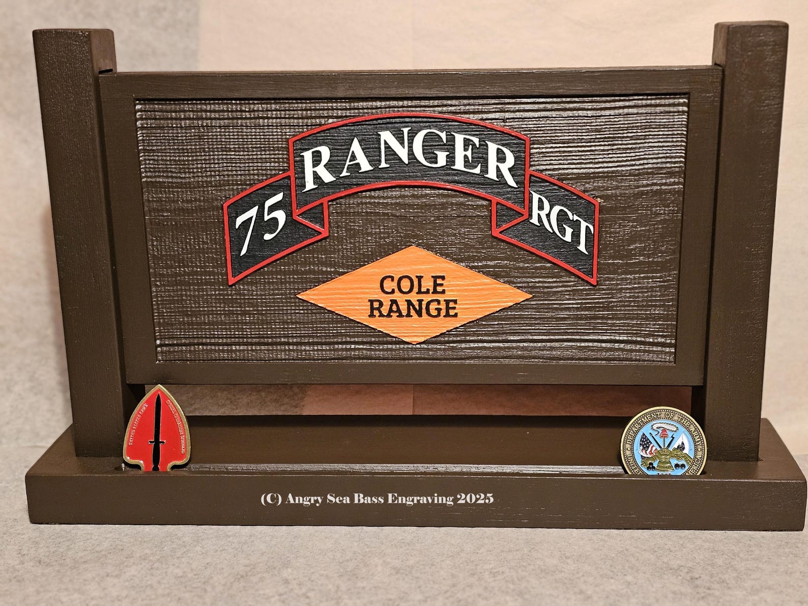 US Army 75th Ranger Cole Range Desktop Sign With Coin Slot - Etsy