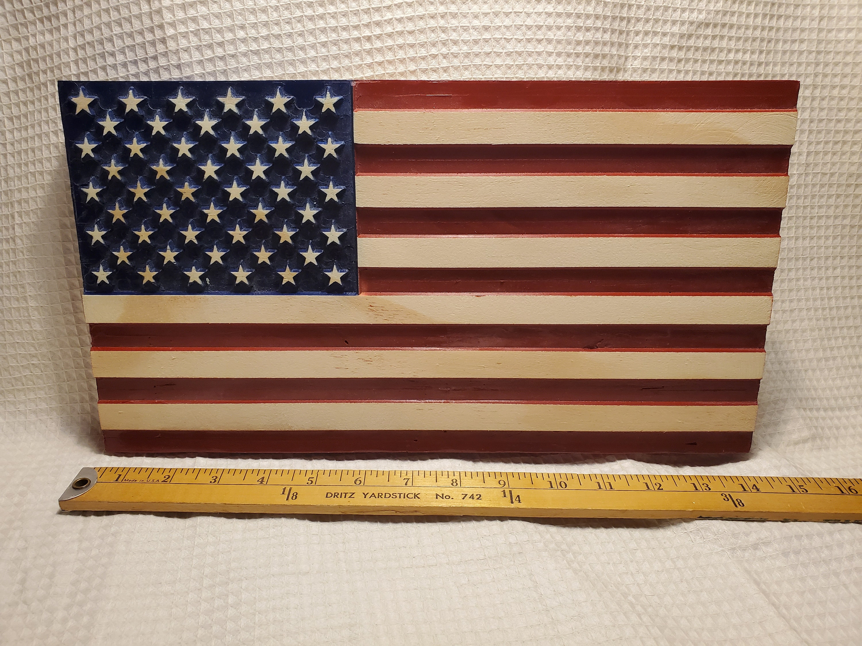 Wooden USA Flag Plaque 14x8x1 No Edge Version Etsy