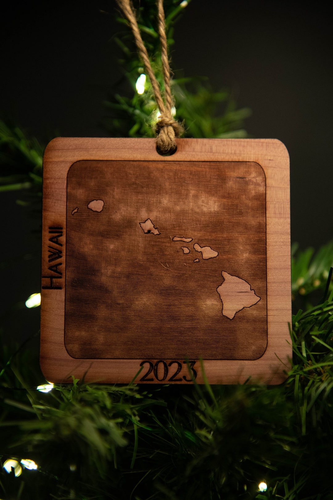 Hawaii State Outline Christmas Ornament (square) - Etsy