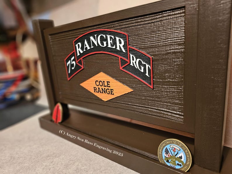 US Army 75th Ranger Cole Range Desktop Sign With Coin Slot - Etsy