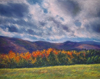 AUTUMN COLORS PAINTING in 12 x 16 inch pastel painting by Sharon Weiss