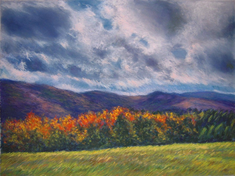 AUTUMN COLORS PAINTING in 12 x 16 inch pastel painting by Sharon Weiss image 1