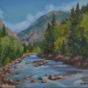 COLORADO RAVINE LANDSCAPE in Original 11&quot; x 14&quot; Oil Painting by Sharon Weiss