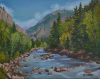 COLORADO RAVINE LANDSCAPE in Original 11" x 14" Oil Painting by Sharon Weiss