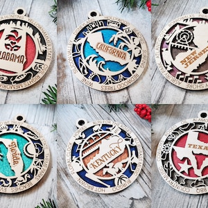 United States Ornaments, All 50 States Available, USA Ornament, Hometown Pride