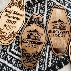 Retro Hotel Motel Key Tag Custom Personalized, Vintage Key Fob, Keychain