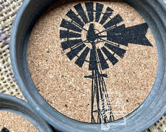 Mason Jar Coasters-Windmill Coaster-Fun Coasters-Mason Jar Coasters-Mason Jar Lid Coasters-Drink Coasters-Rustic Coasters-Farmhouse Decor
