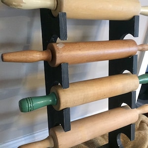 Multiple Rolling Pin Rack, Wooden Rolling Pin Shelf, Rolling Pin, Farmhouse Style Storage, Primitive