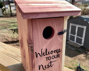 Cedar Birdhouse, Custom Birdhouse, Personalized