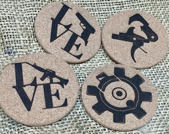 Man Cave Coasters-Man Cave-Fun Coasters-2A Coasters-Firearm Coasters-Drink Coasters-Rustic Coasters-Farmhouse Decor-Gift