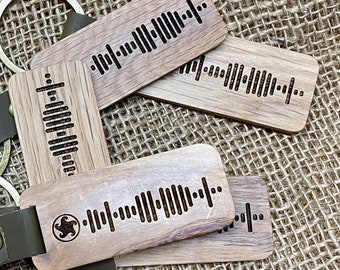 Scannable Spotify Custom Music Wood Keychain - Modern Mix Tape