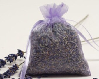 French Organic Lavender Bud Sachets (3 bags) - FREE US SHIPPING