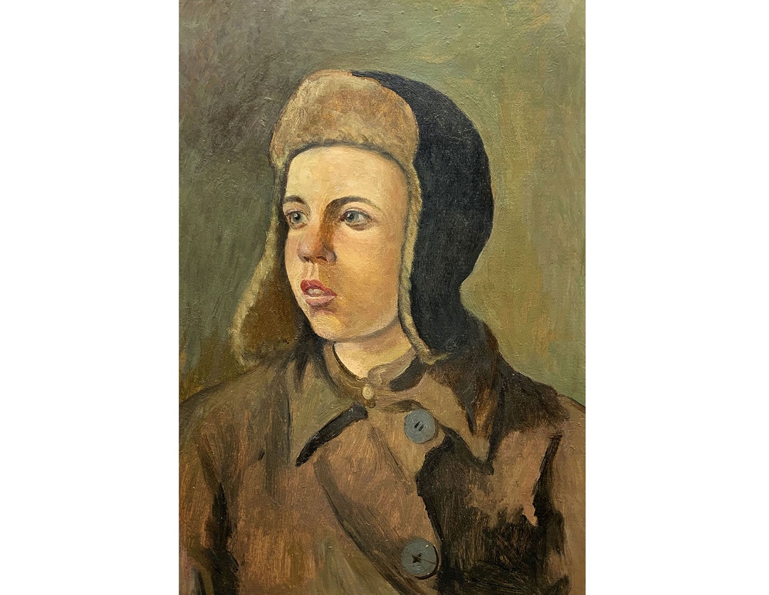 Mid Century Oil Painting Original Antique Child Portrait by Ukrainian ...