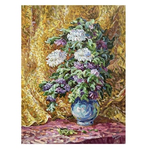 Original oil painting on canvas Flowers still life painting by Ukraine artist Y.Piven-Fomina, Summer still life Wall art, Floral still life