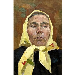 Antique Original Oil Painting Female Portrait by Ukraine Artist V ...