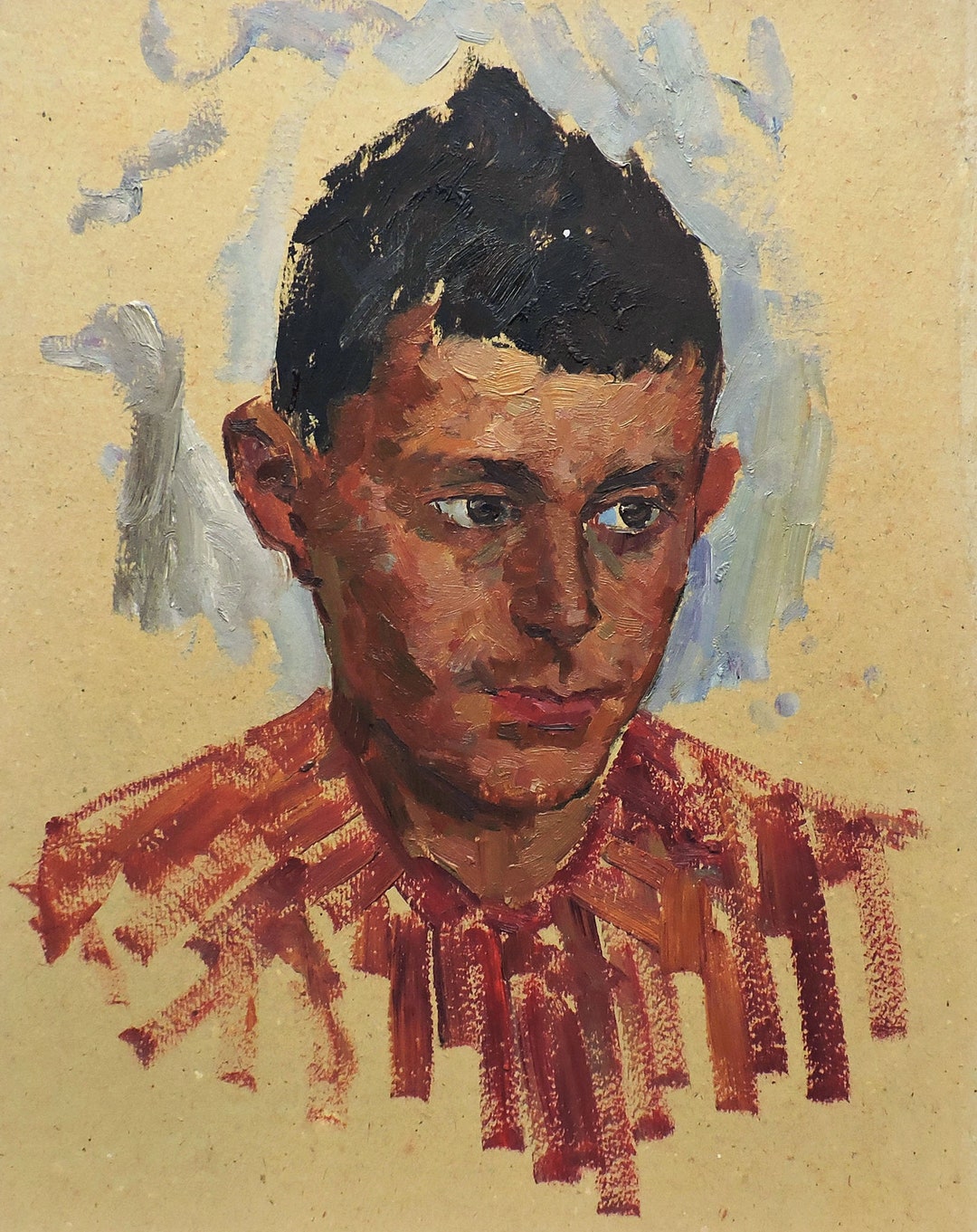 Antique Original Oil Painting Mid Century Portrait of a Boy by ...