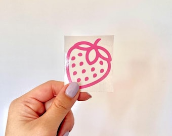Erdbeere Aufkleber: Kawaii Aufkleber für Laptop, Auto, Wasserflasche
