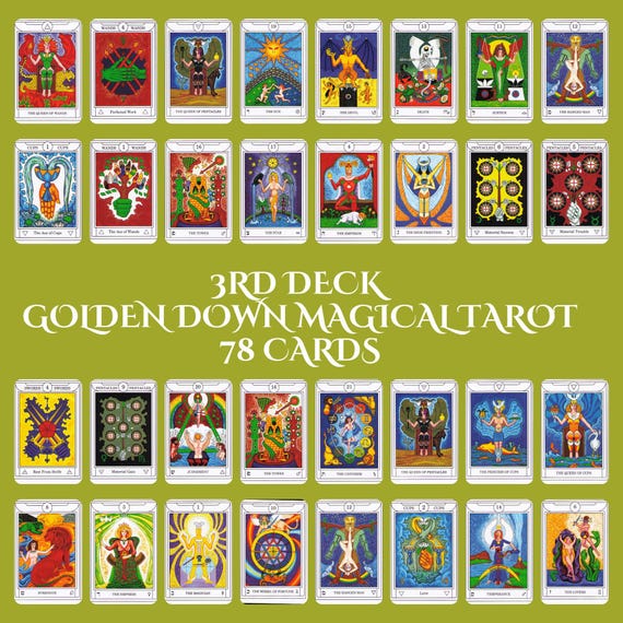 Classic Golden Dawn Tarot Deck - Coloring Set & Guide (BMP, JPG