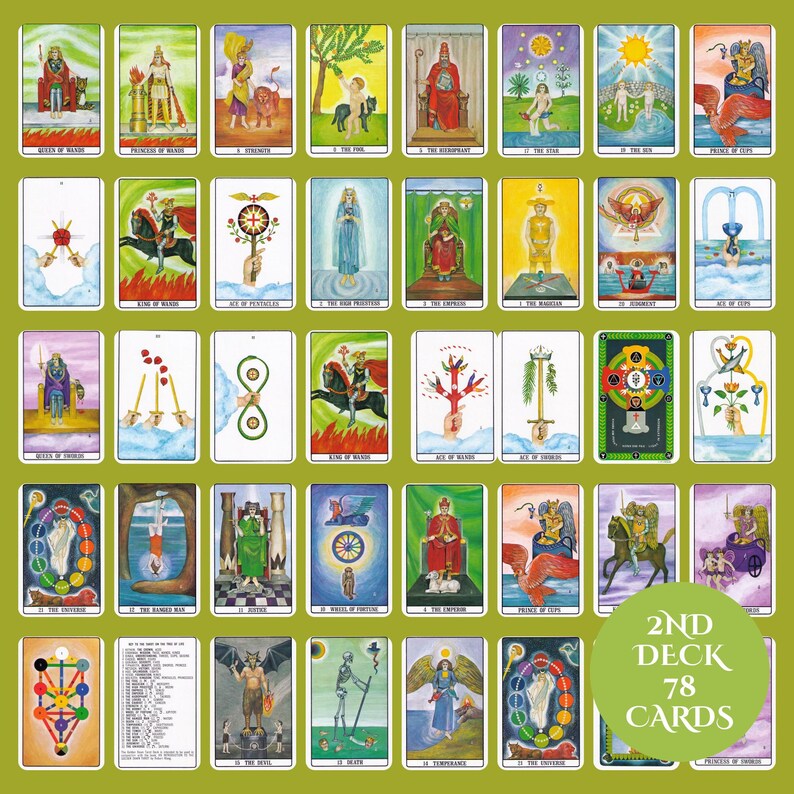 Classic Golden Dawn Tarot Deck - Coloring Set &amp; Guide (BMP, JPG, PDF ...