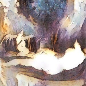 Original Art Print: &quot;Ten to Six&quot;. Abstract Fine Art, Contemporary Art, Mystic Painting, Home Decor