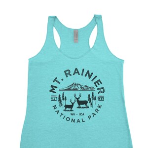 Mount Rainier National Park Adventure Women's Tank Tahiti Blue