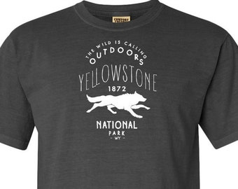 Yellowstone National Park Wolf Adventure Comfort Colors T Shirt