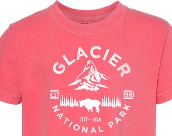 Glacier National Park Kids Comfort Colors T-shirt