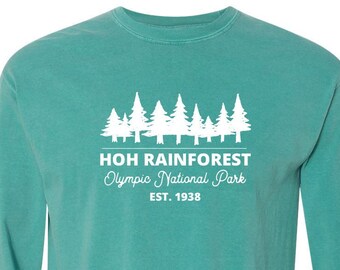 Hoh Rainforest Olympic National Park Comfort Colors Long Sleeve T Shirt