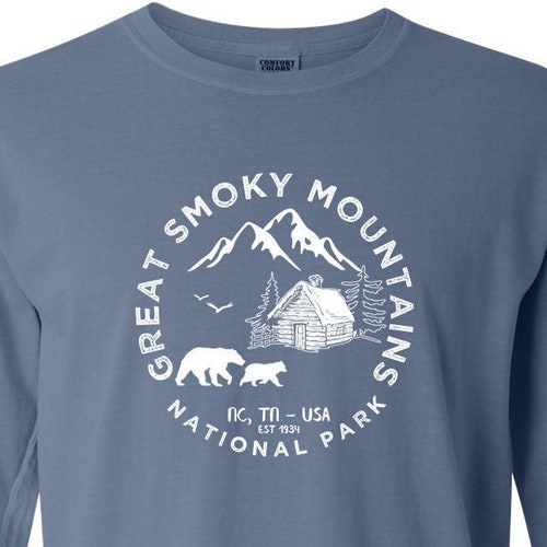 Great Smoky Mountains National Park Adventure Comfort Colors Long Sleeve TShirt