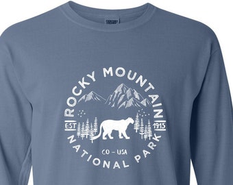 Rocky Mountain National Park Comfort Colors Long Sleeve T Shirt