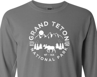 T-shirt à manches longues Comfort Colors Parc national de Grand Teton