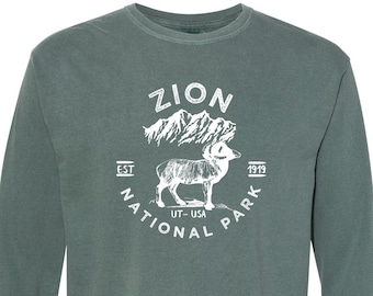 Zion National Park Comfort Colors T Shirt à manches longues