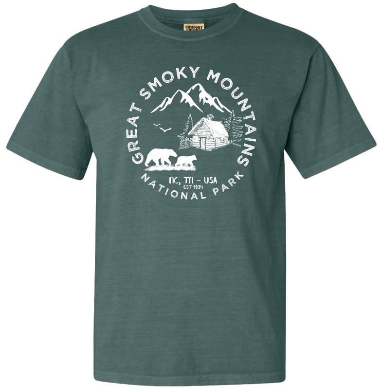 T-Shirt Great Smoky Mountains National Park - Imprimé Graphique, Coton, Marque Gildan (Neuf Sans étiquette)