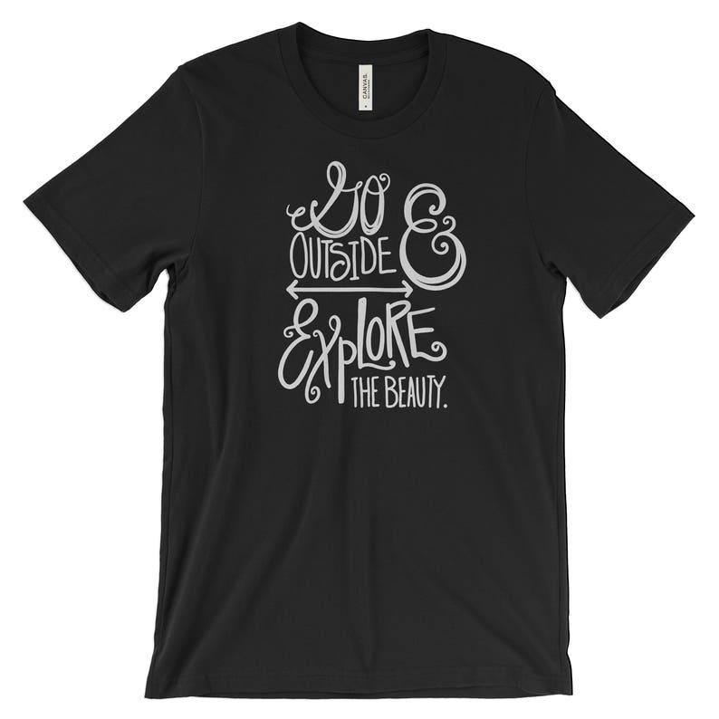 Go Outside and Explore the Beauty Tshirt Heather Black