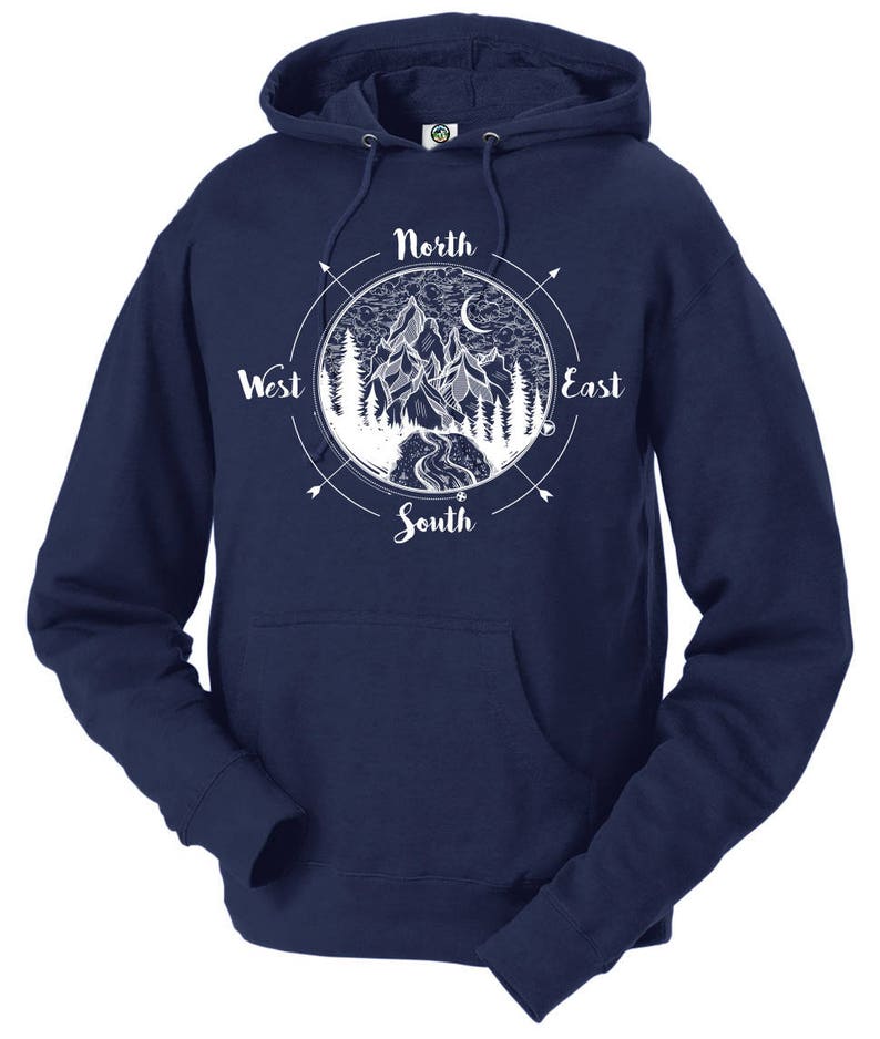 National Park Compass Adventure Unisex Hoodie Navy