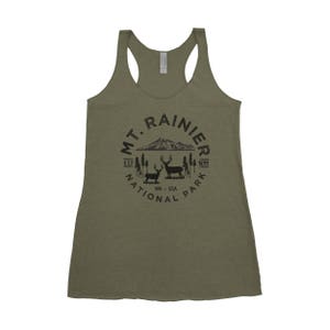 Mount Rainier National Park Adventure Women's Tank Military Green