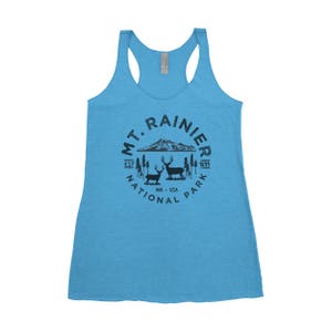 Mount Rainier National Park Adventure Women's Tank Vintage Turquoise