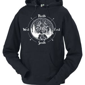 National Park Compass Adventure Unisex Hoodie Black