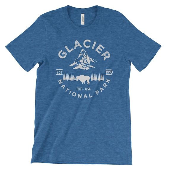 Retro Glacier National Park Shirt - Montana Mountains Badge Retro Glacier National Park Shirt - Montana Mountains Badge