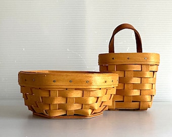 Handwoven Longaberger Baskets, Set of 2