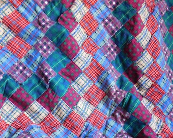 Vintage Postage Stamp Patchwork Quilt