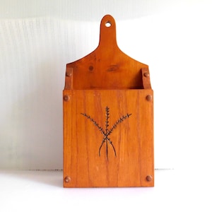 Wood Knife Block with Herb Engraving