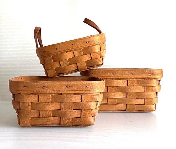 Handwoven Longaberger Baskets, Set of 3 - Etsy