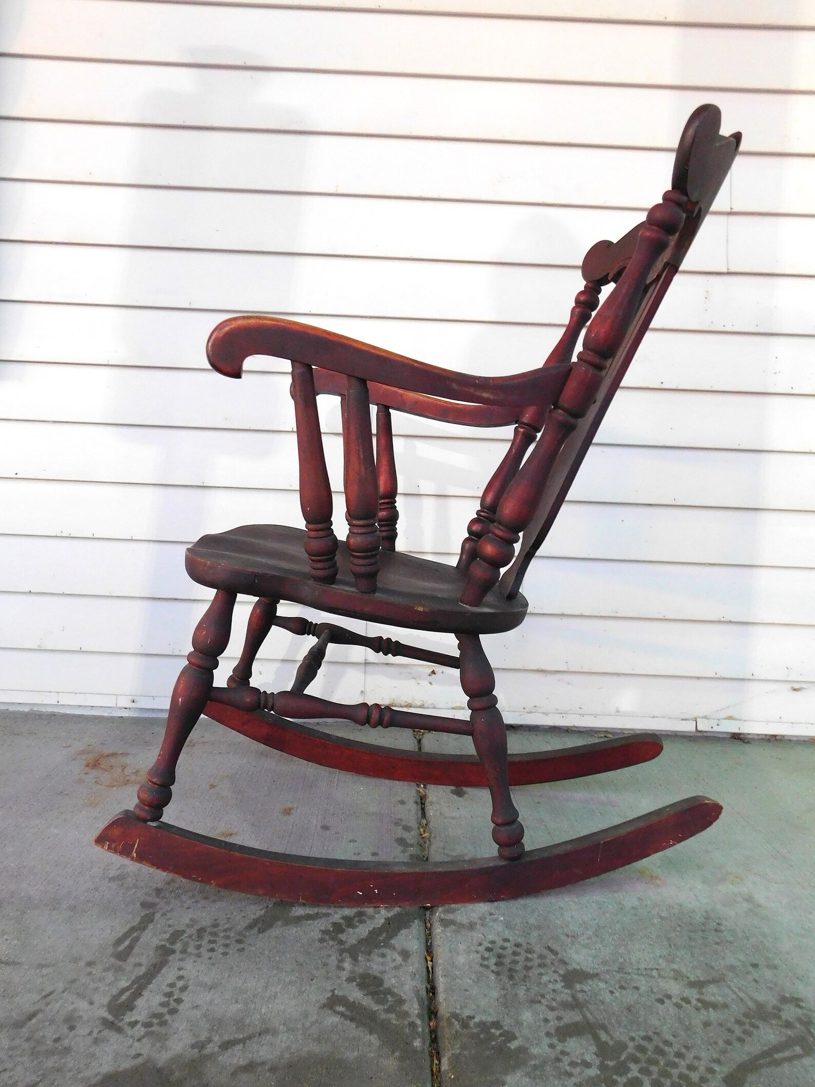 Chaise antique de bascule en bois massif  Etsy
