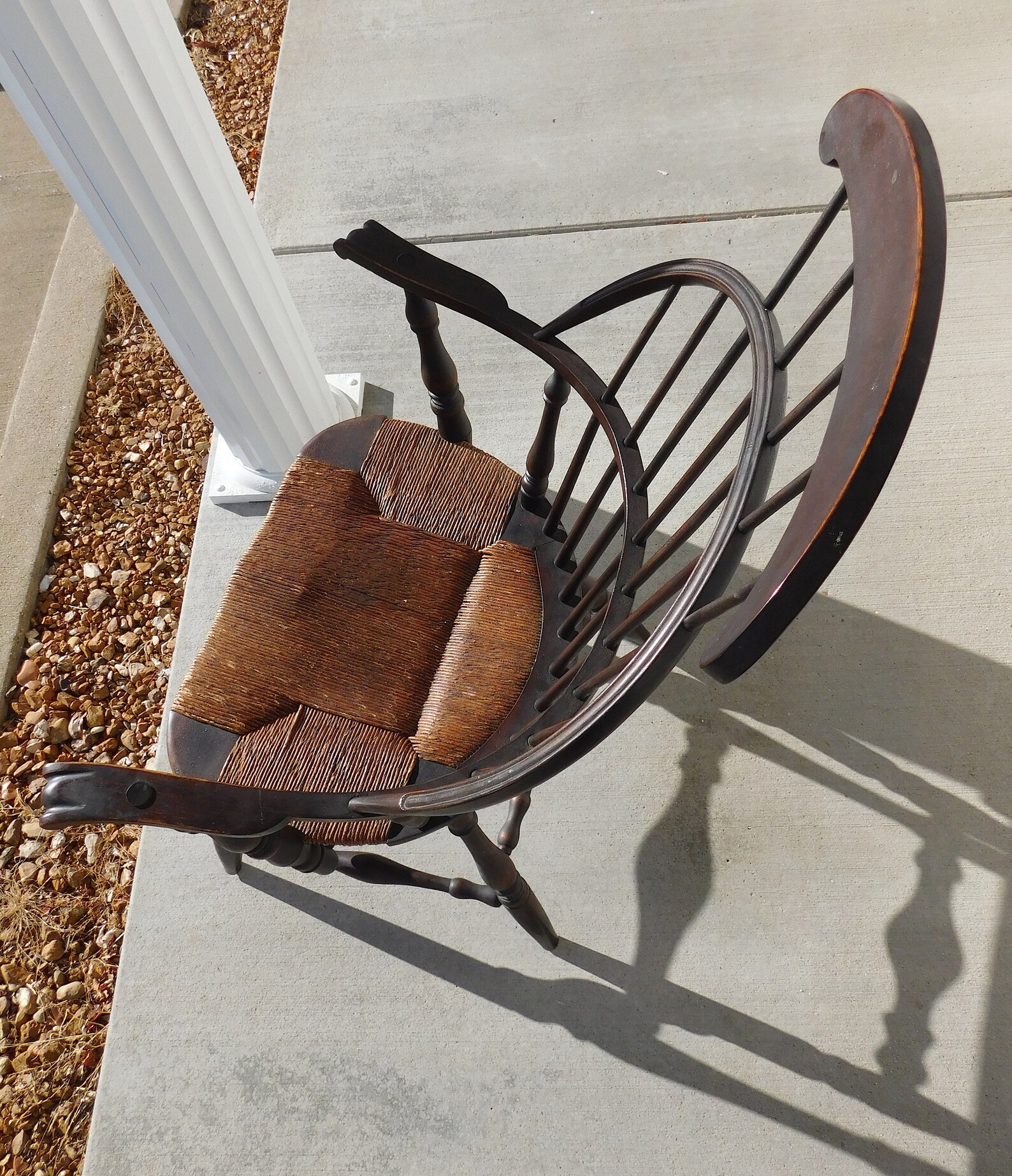 Rustic Windsor Arm Chair with Rush Seat by B&S Co. | Etsy