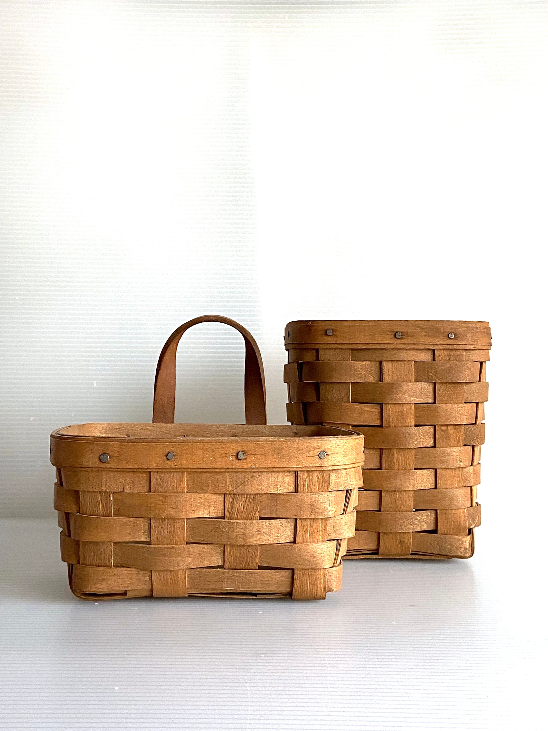 Handwoven Longaberger Baskets Set of 2 Etsy