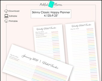 Editable Bright Rainbow Notes Printables 4.125x9.25 Skinny Classic ...