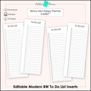 May include: Four printable to-do list templates in black and white. Each template has a title "To Do List" and a variety of checkboxes, including circles, hearts, and stars.